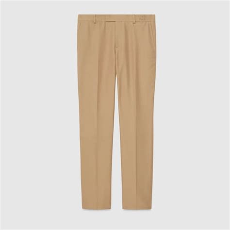 pantaloni gucci uomo beige|Pantalone in cotone nattè in beige .